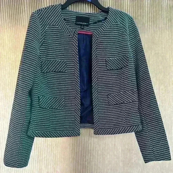 Cynthia Rowley Women’s Medium Career Blazer Houndstooth Pattern Lined - Picture 8 of 11